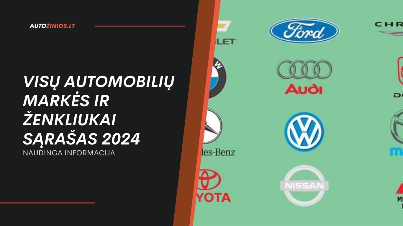 Visų automobilių markės ir ženkliukai sąrašas 2024