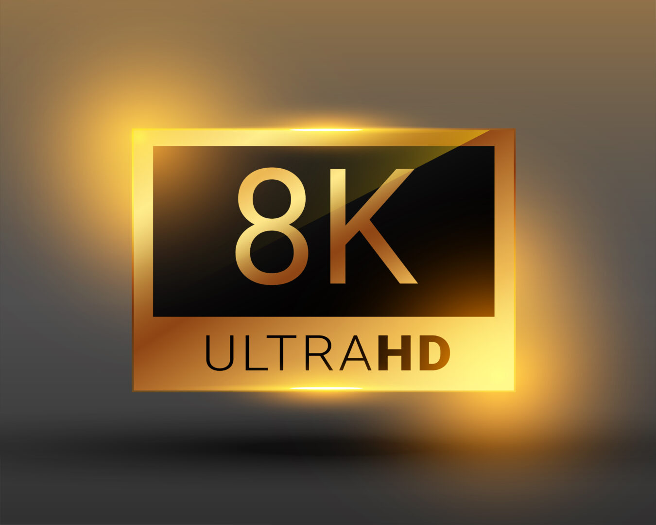 8k ultra hd video resolution label icon in premium style