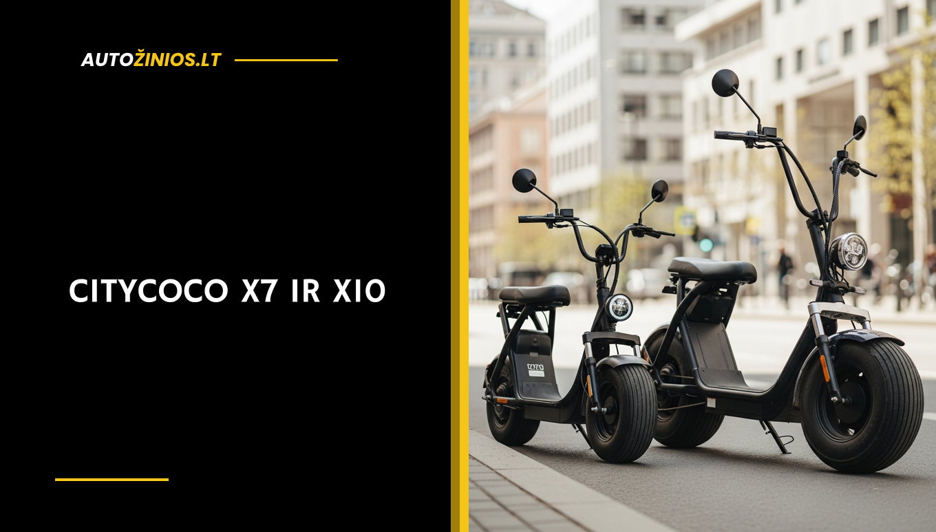Iliustracija: Citycoco X7 ir X10 palyginimas: baterija, nuvažiuojamas atstumas ir savininkų atsiliepimai