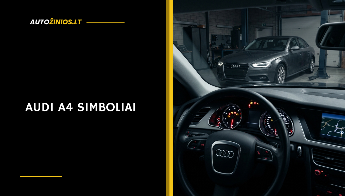 Iliustracija: Audi A4 skydelio simboliai