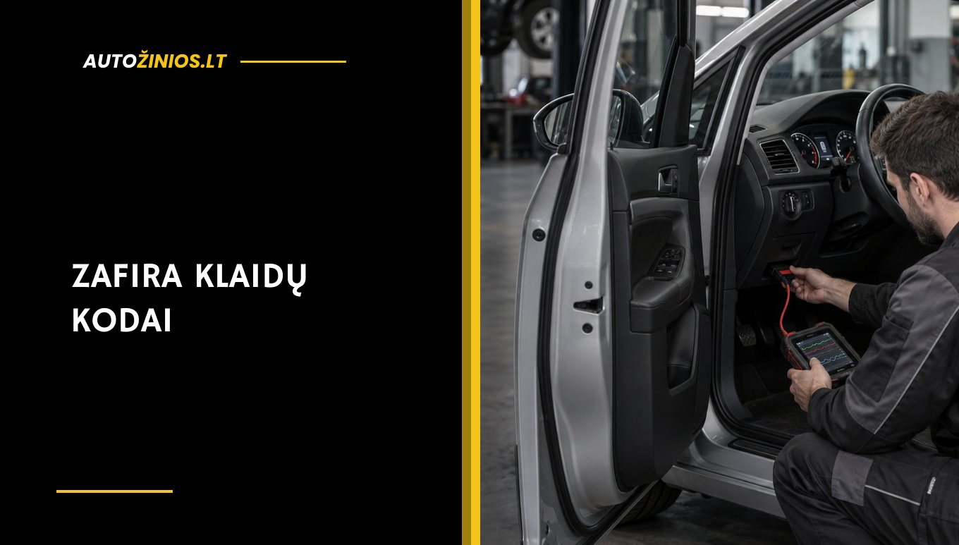 Mechanikas servise prijungia OBD diagnostikos skaitytuvą prie automobilio